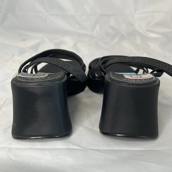 VINTAGE Y2K Strappy Platform Chunky Sandals Lydia 725 Originals Black Nylon 7 - Picture 8 of 11